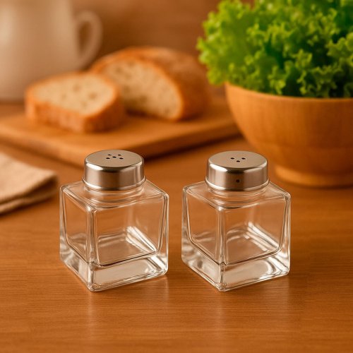 Saltkar och pepparkar Versa Metall Glas