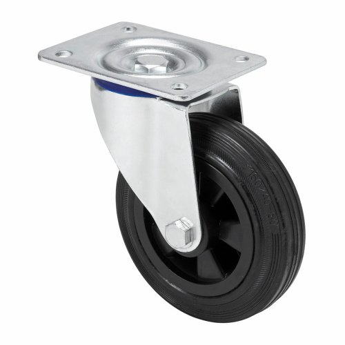 Rueda Ruedas Alex Svart Gummi Poliamix 60 Kg roterande