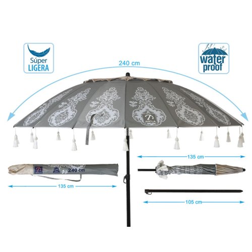 Parasoll Gr  240 cm SPF50+ Boho