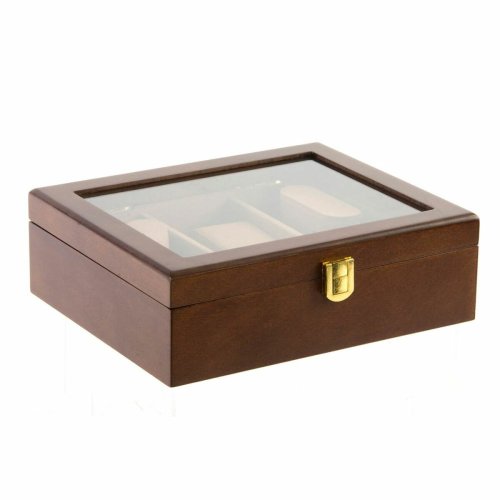 Smyckeskrin DKD Home Decor Brun Tr Glas Tr MDF 21 x 18 x 8 cm