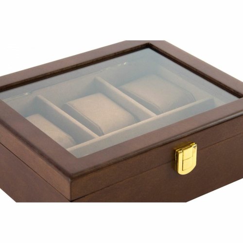 Smyckeskrin DKD Home Decor Brun Tr Glas Tr MDF 21 x 18 x 8 cm