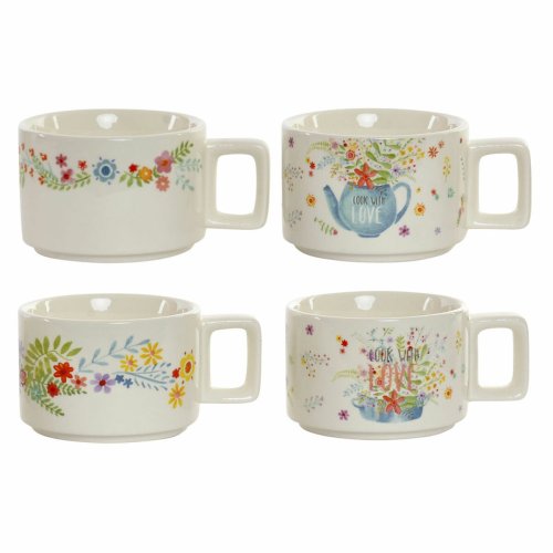 Set med kaffekoppar DKD Home Decor Multicolour Metall Bambu Dolo