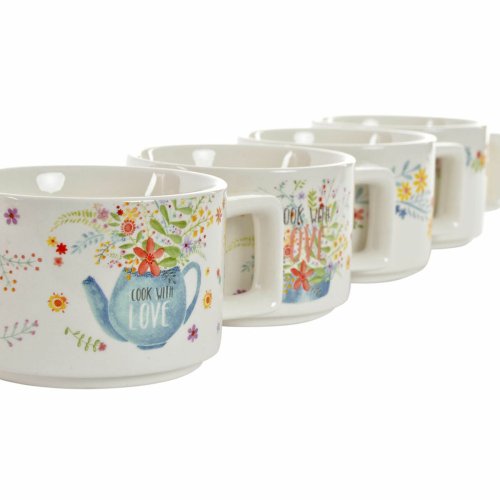 Set med kaffekoppar DKD Home Decor Multicolour Metall Bambu Dolo