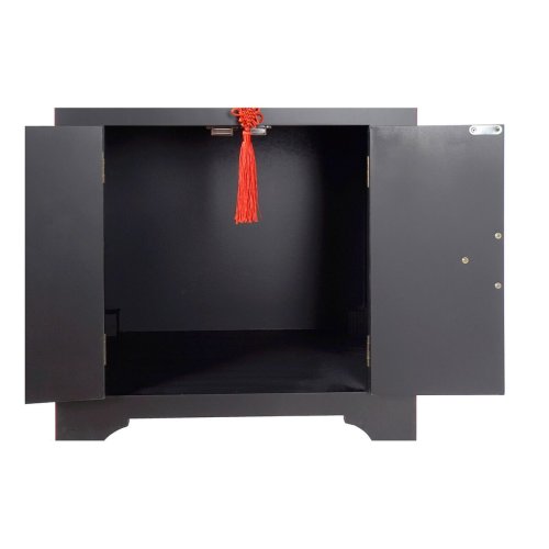 Nattduksbord DKD Home Decor Gran Rd Svart Tr MDF 45 x 34 x 66