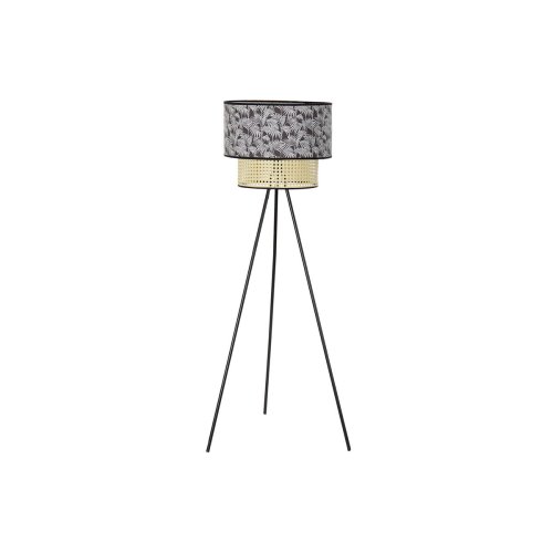 Golvlampa DKD Home Decor Naturell Svart Metall Palmer Polyester