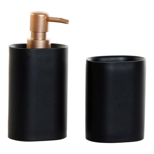 Badkit DKD Home Decor Svart Gyllene PVC Harts Glam 8,5 x 6 x 18