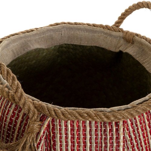 Multifunktionell korg DKD Home Decor Bl Rd Naturell Naturliga
