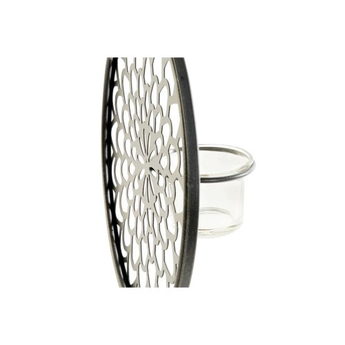 Ljusstakar DKD Home Decor Glas Svart Metall Tr Brun 20 x 20 x 3