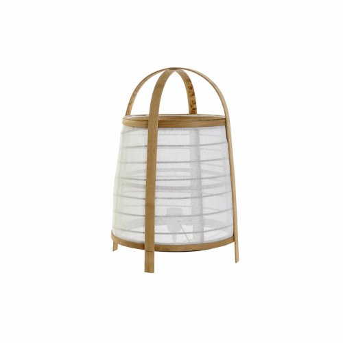 Bordslampa DKD Home Decor Vit Naturell Bambu 40 W 220 V 32 x 32