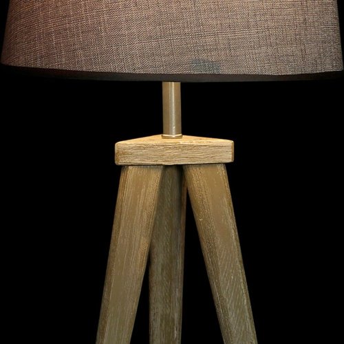 Bordslampa DKD Home Decor Blad Gr Brun linne 250 V 60 W Furu (3