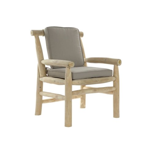 Trdgrdssoffa DKD Home Decor Naturell Ljusgr Teak 65 x 80 x 92