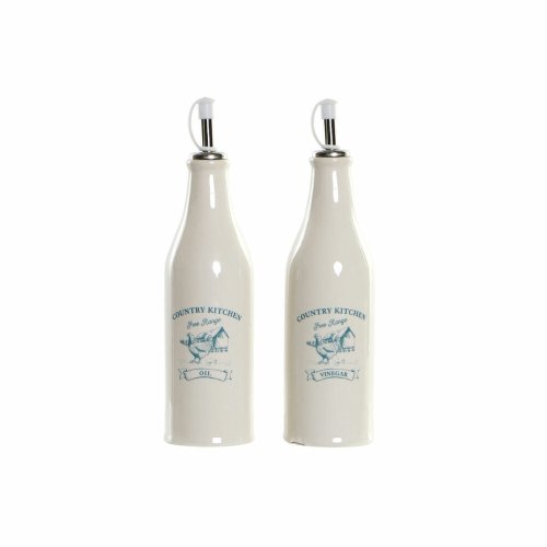 Set med olja och vinger DKD Home Decor 250 ml Vit Grn Turkos R