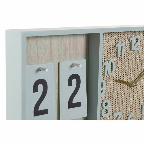Vggklocka DKD Home Decor Grn Tr polypropen Plast Tr MDF Trop