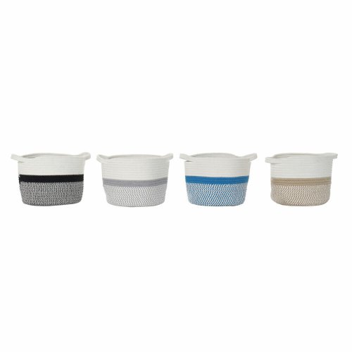 Korg DKD Home Decor Bl Svart Beige Gr 25 x 25 x 20 cm (4 Delar