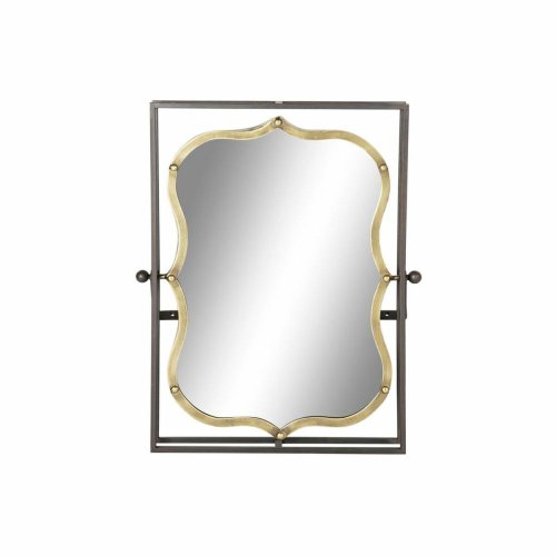 Vggspegel DKD Home Decor Svart Gyllene 51,5 x 12 x 65 cm Vintag