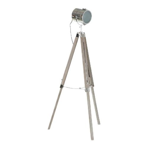 Golvlampa DKD Home Decor Metall Tr Silver Ljusbrun Tripod (66 x