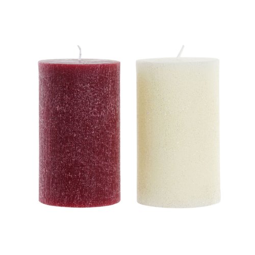 Ljus DKD Home Decor Vit Rd Jul 9 x 9 x 15 cm (2 antal)