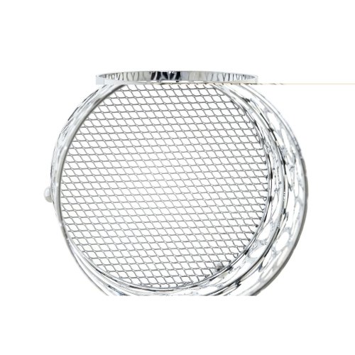 Bestickkorg DKD Home Decor Silvrig Metall Marguerite 12 x 12 x 1