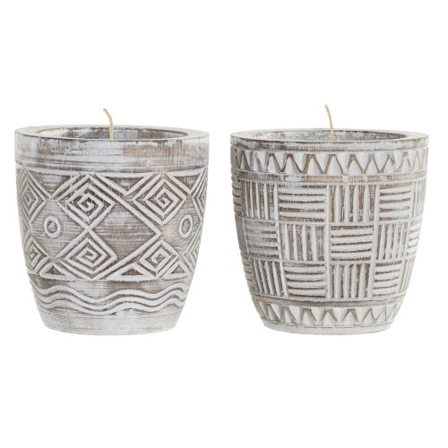 Ljus DKD Home Decor Tr Vax (2 antal)