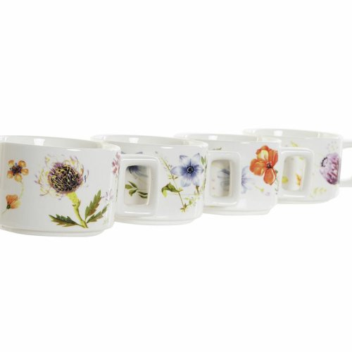 Set med kaffekoppar DKD Home Decor Multicolour Metall Dolomite 2