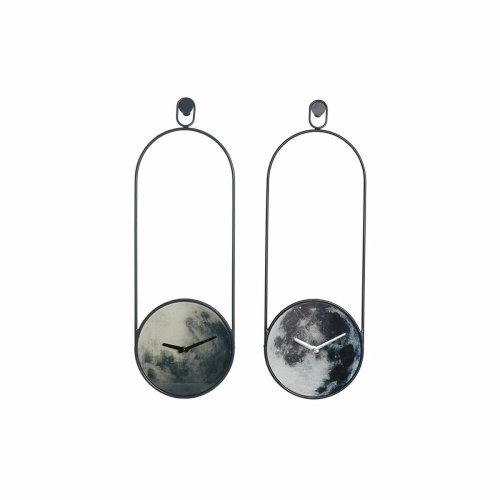 Vggklocka DKD Home Decor Glas Gr Jrn (20 x 4.5 x 60 cm) (2 pc