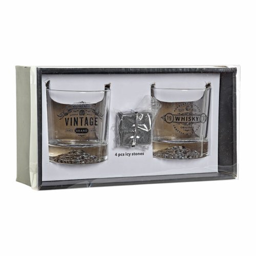 Glasset DKD Home Decor Transparent Mrkgr Glas Sten Loft 320 ml