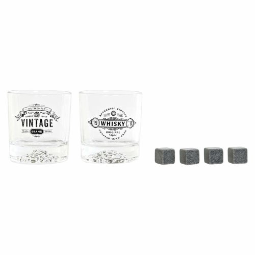 Glasset DKD Home Decor Transparent Mrkgr Glas Sten Loft 320 ml