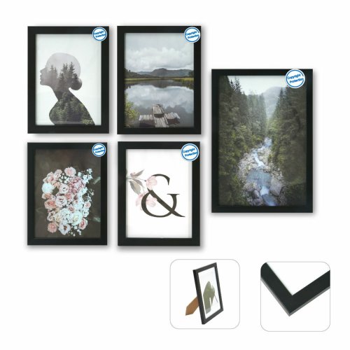 Fotoram DKD Home Decor Multipel kortlsare 23 x 2 x 28 cm Svart