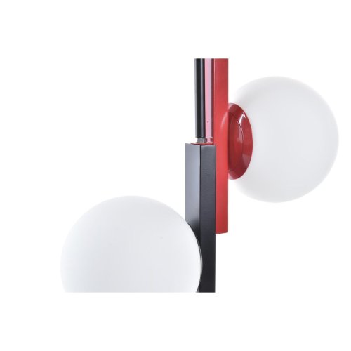 Taklampa DKD Home Decor Vit Svart Rd Metall Glas 40 W 44 x 44 x