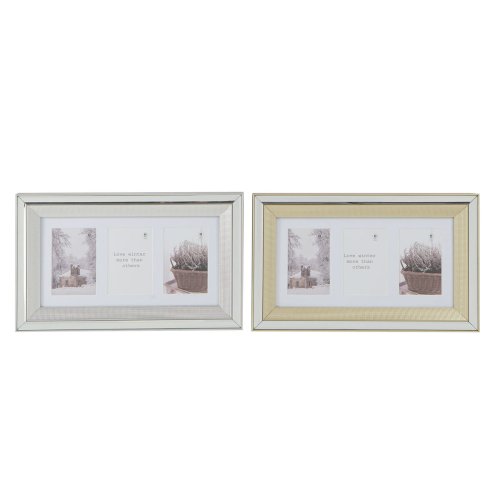 Fotoram DKD Home Decor Glas polystyren Gyllene Silvrig Tradition