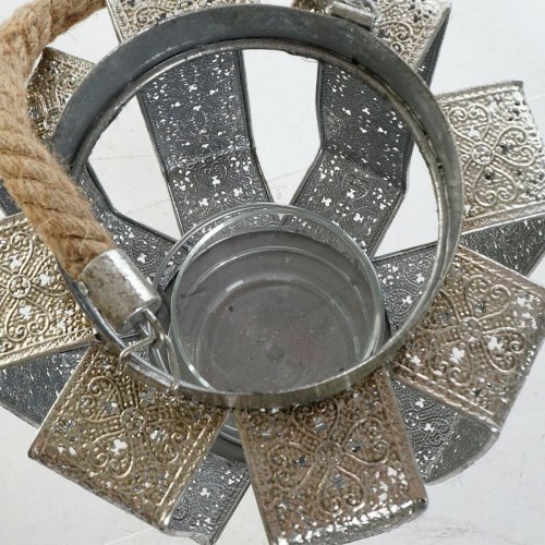 Kandelaber DKD Home Decor 21 x 21 x 23 cm Silvrig Metall Snre A