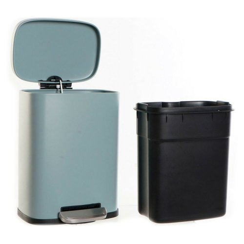 Papperskorg DKD Home Decor Metall Ljusgr 5 L polypropen Grundl