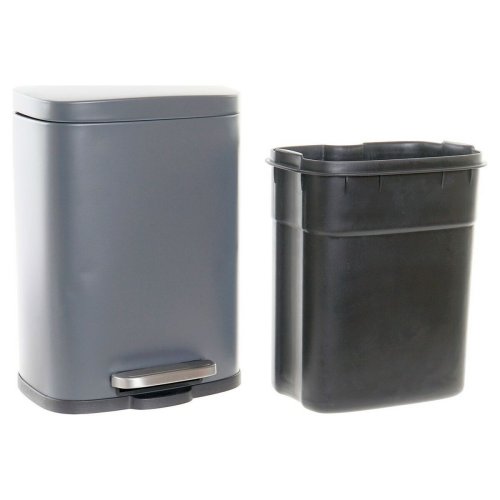 Papperskorg DKD Home Decor Metall Ljusgr 5 L polypropen Grundl