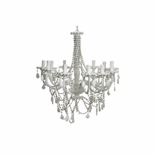Taklampa DKD Home Decor Vit Metall Plast 40 W Romantisk Avskalad