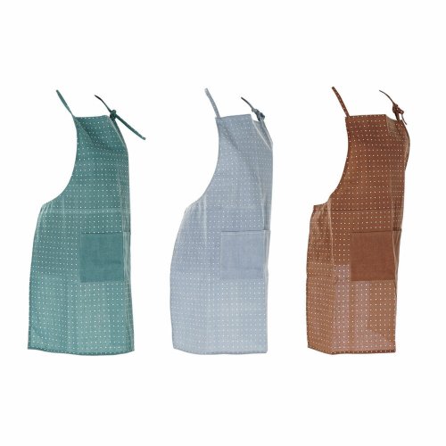 Frklde med ficka DKD Home Decor Brun Turkos Polyester Bomull G