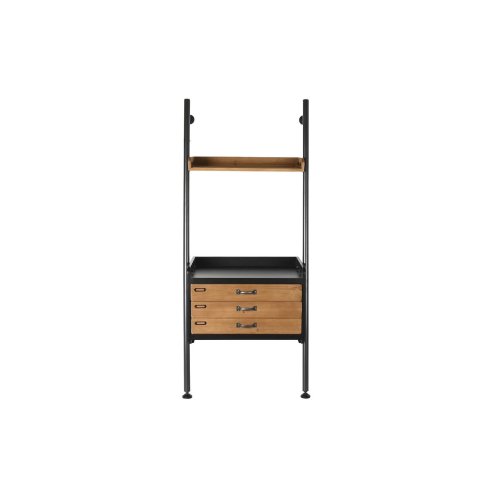 Bokhylla DKD Home Decor Gran Naturell Svart Metall 1 Hyllor (67