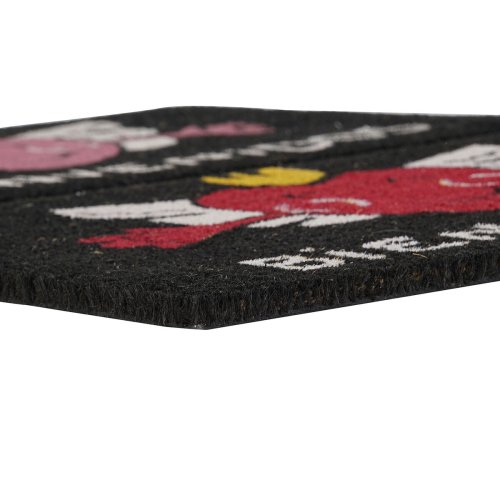 Drrmatta DKD Home Decor Rd Svart Rosa Gummi Vit 2 antal Kokosf