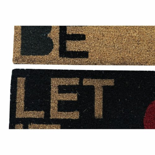 Drrmatta DKD Home Decor Rd Svart Brun Gummi 2 antal Kokosfiber