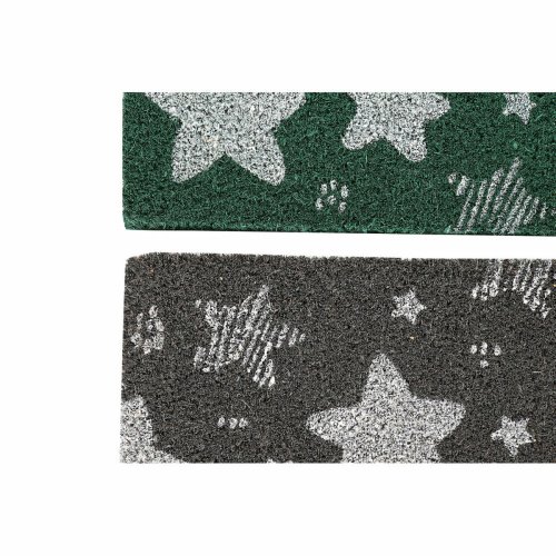 Drrmatta DKD Home Decor Gr Gummi Stjrnor Vit Grn 2 antal Kok