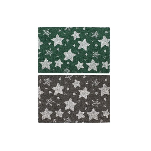 Drrmatta DKD Home Decor Gr Gummi Stjrnor Vit Grn 2 antal Kok