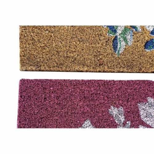 Drrmatta DKD Home Decor Gr Rosa Brun Gummi Vit 2 antal Kokosfi