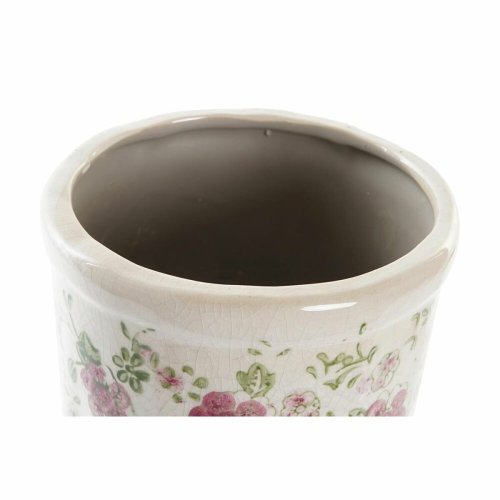 Vas DKD Home Decor Vit Grn Rdbrun Stengods Shabby Chic (14 x 1