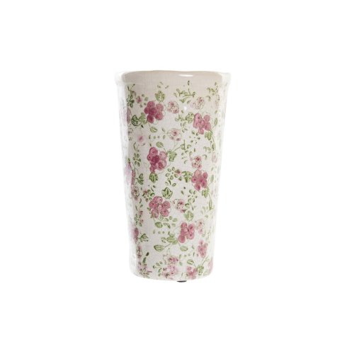 Vas DKD Home Decor Vit Grn Rdbrun Stengods Shabby Chic (14 x 1
