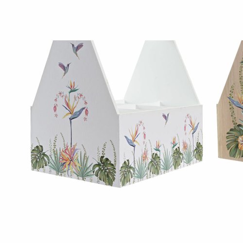 Flaskstll DKD Home Decor Multicolour Tr MDF 24 x 16,5 x 25 cm