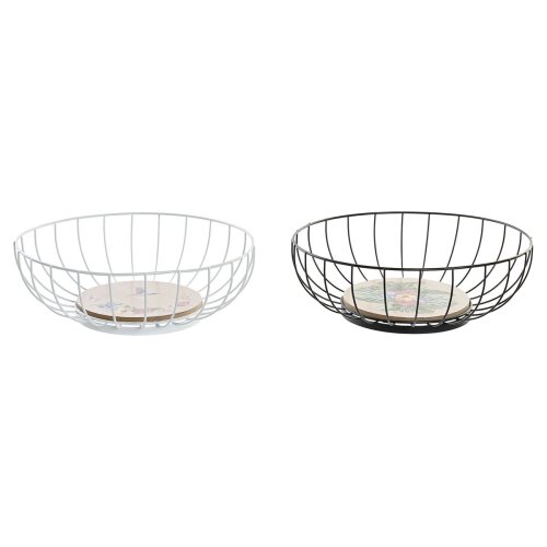 Fruktskl DKD Home Decor Multicolour Metall Tr MDF 28 x 28 x 11