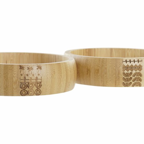 Salladsskl DKD Home Decor Naturell Bambu 20 x 20 x 5 cm