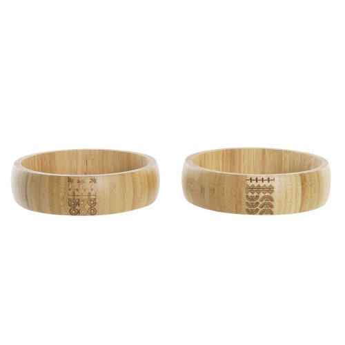 Salladsskl DKD Home Decor Naturell Bambu 20 x 20 x 5 cm