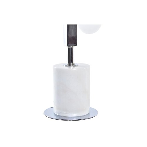Bordslampa DKD Home Decor Vit Silvrig Glas Marmor 220 V 15 x 15