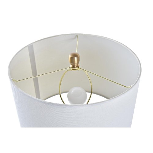 Bordslampa DKD Home Decor Vit Gyllene Metall 50 W 220 V 36 x 36