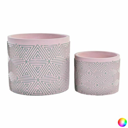 Set med planteringskrl DKD Home Decor Cement 2 Delar 2 antal (1